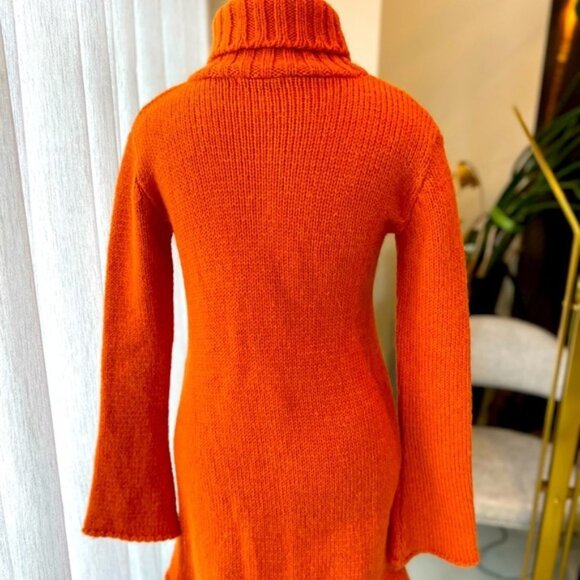 Melissa Cut Out Turtleneck Orange Sweater - Picture 14 of 14